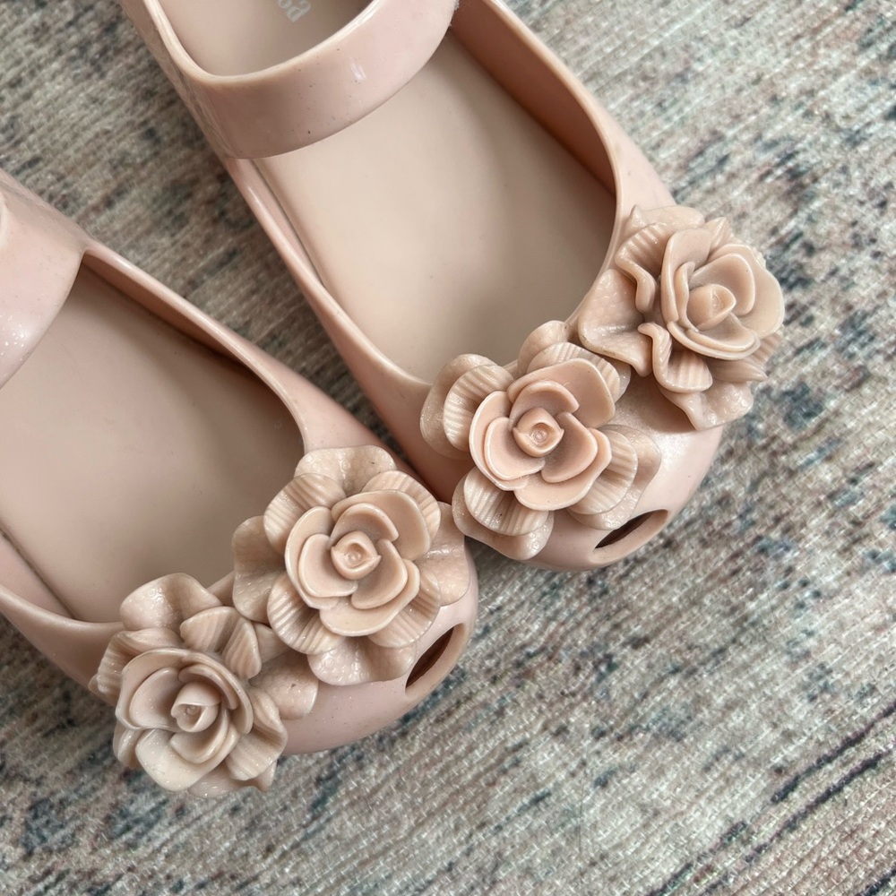 🌸 Mini Melissa Pink Floral Maryjanes